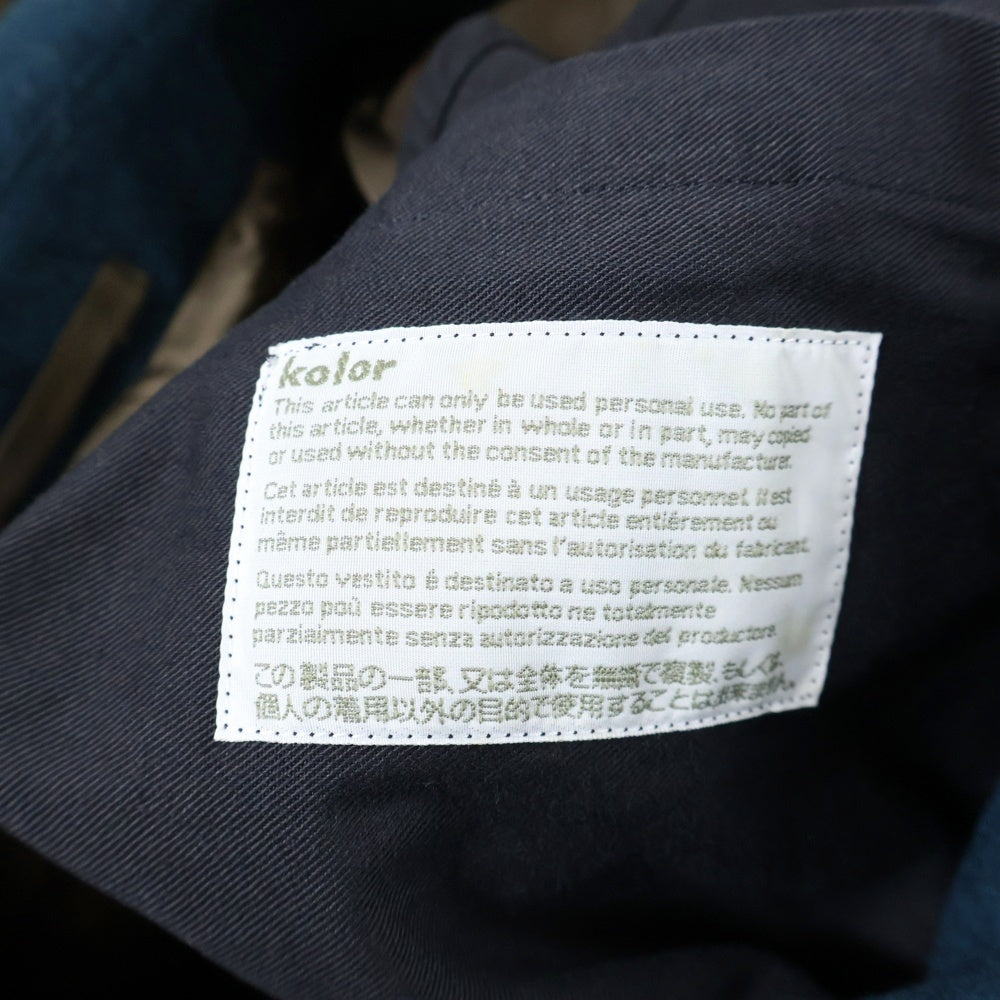 kolor(カラー) カットオフ ウールPコート アウター グリーン 11WCM-C03102