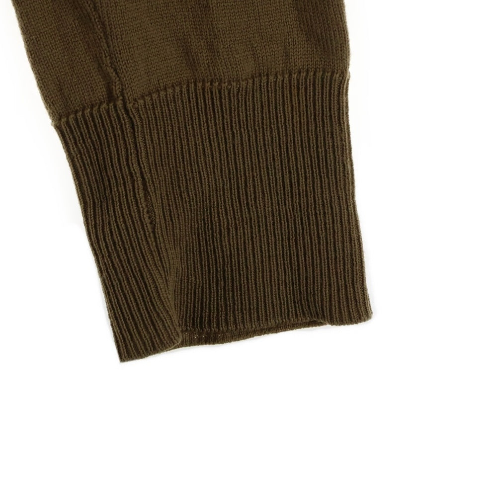 DIOR(ディオール) レザーパッチ Vネックウールニット セーター ブラウン 4HH4057501