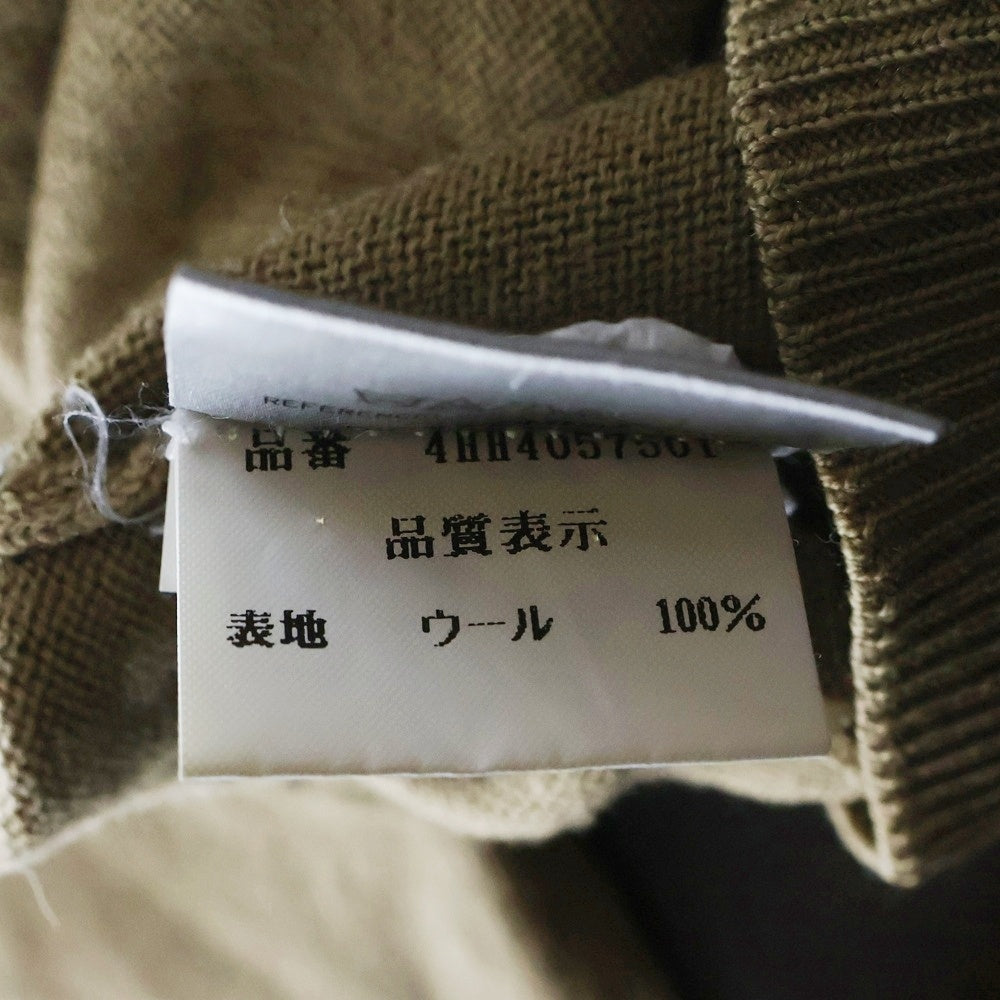 DIOR(ディオール) レザーパッチ Vネックウールニット セーター ブラウン 4HH4057501