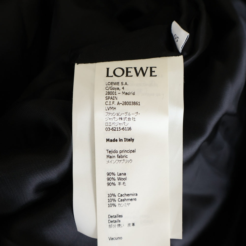 LOEWE(ロエベ) 19AW SHEARLING COLLAR COAT H2291150DF シェアリングカラー ウールコート ネイビー