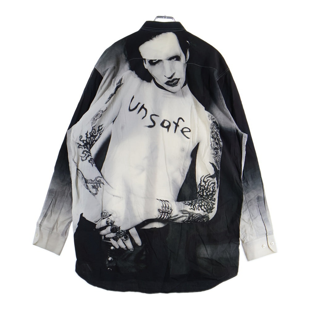 VETEMENTS(ヴェトモン) 18AW Marilyn Manson マリリンマンソン 総柄デザイン 長袖シャツ ブラック UAH19SH301