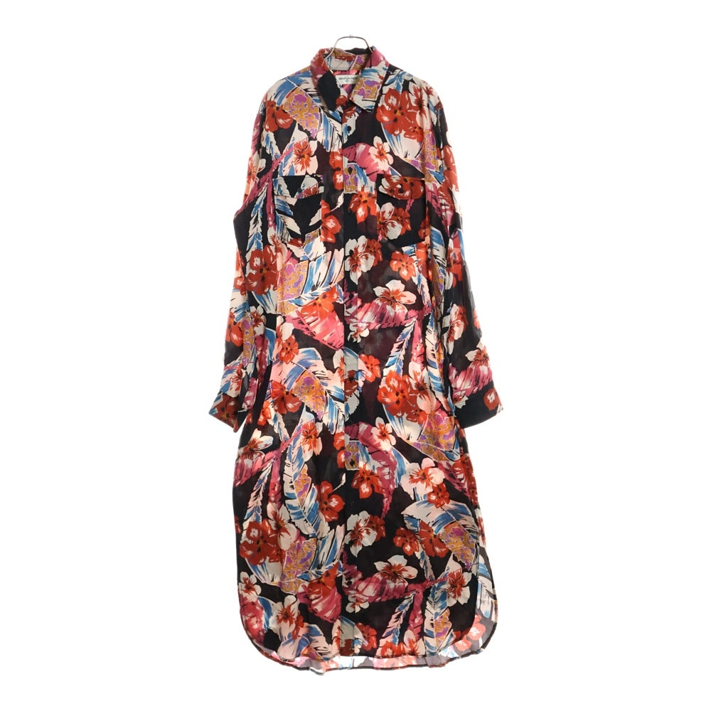 SAINT LAURENT PARIS(サンローランパリ) 21SS フラワー総柄 長袖シャツワンピース ロングシャツ マルチ 644066
