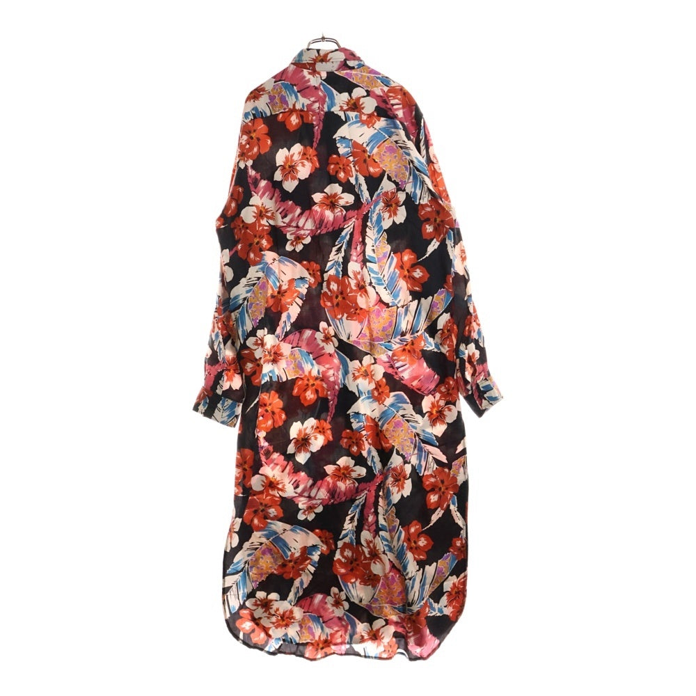 SAINT LAURENT PARIS(サンローランパリ) 21SS フラワー総柄 長袖シャツワンピース ロングシャツ マルチ 644066