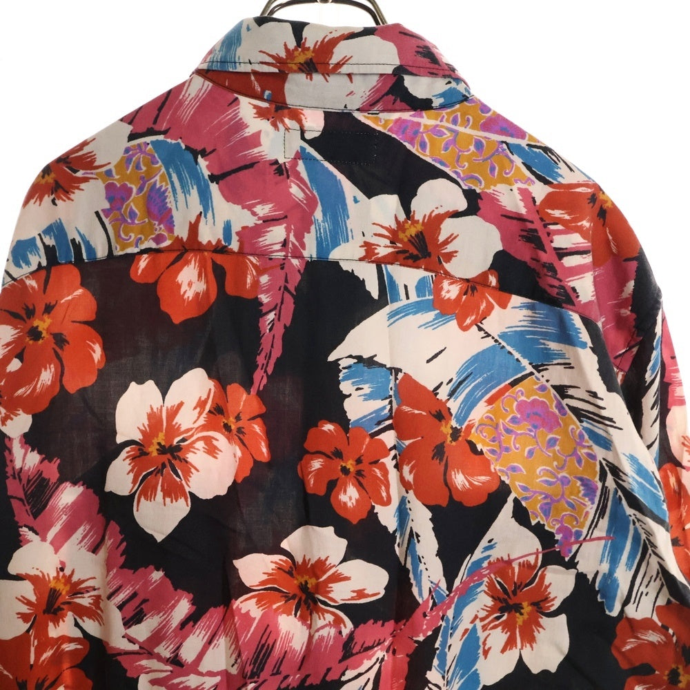 SAINT LAURENT PARIS(サンローランパリ) 21SS フラワー総柄 長袖シャツワンピース ロングシャツ マルチ 644066