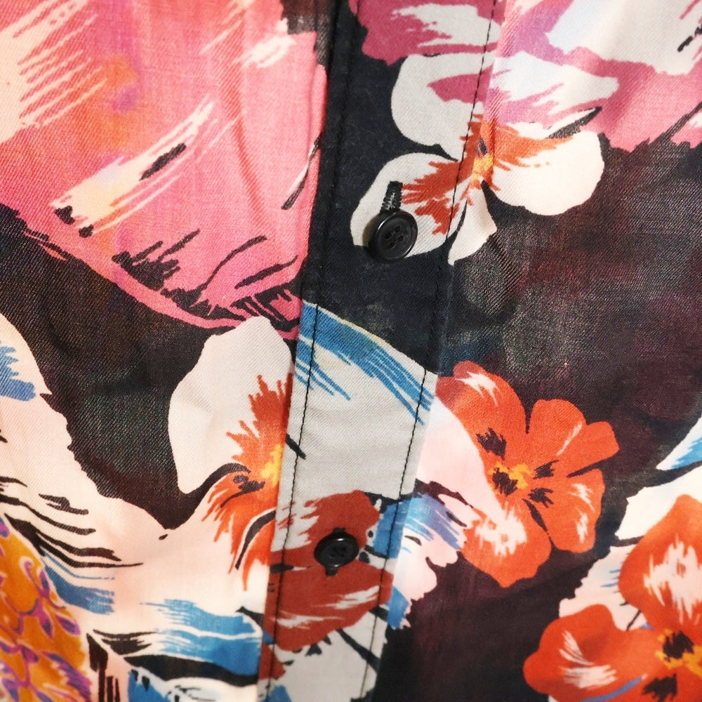 SAINT LAURENT PARIS(サンローランパリ) 21SS フラワー総柄 長袖シャツワンピース ロングシャツ マルチ 644066