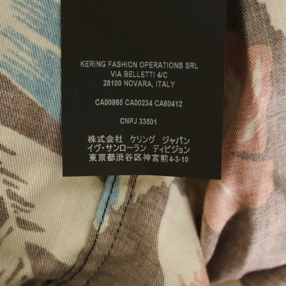 SAINT LAURENT PARIS(サンローランパリ) 21SS フラワー総柄 長袖シャツワンピース ロングシャツ マルチ 644066