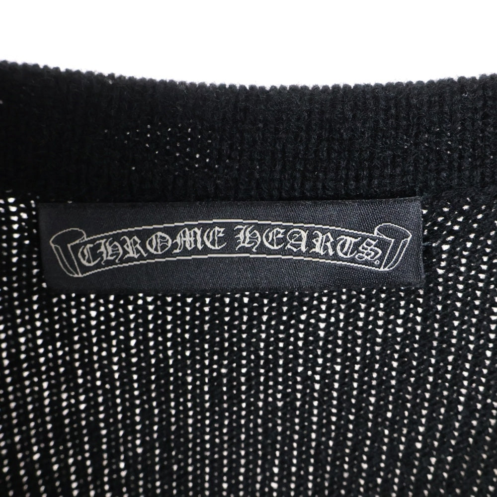 CHROME HEARTS(クロムハーツ) クロスボールボタン セメタリーパッチ カシミアカーディガン ブラック