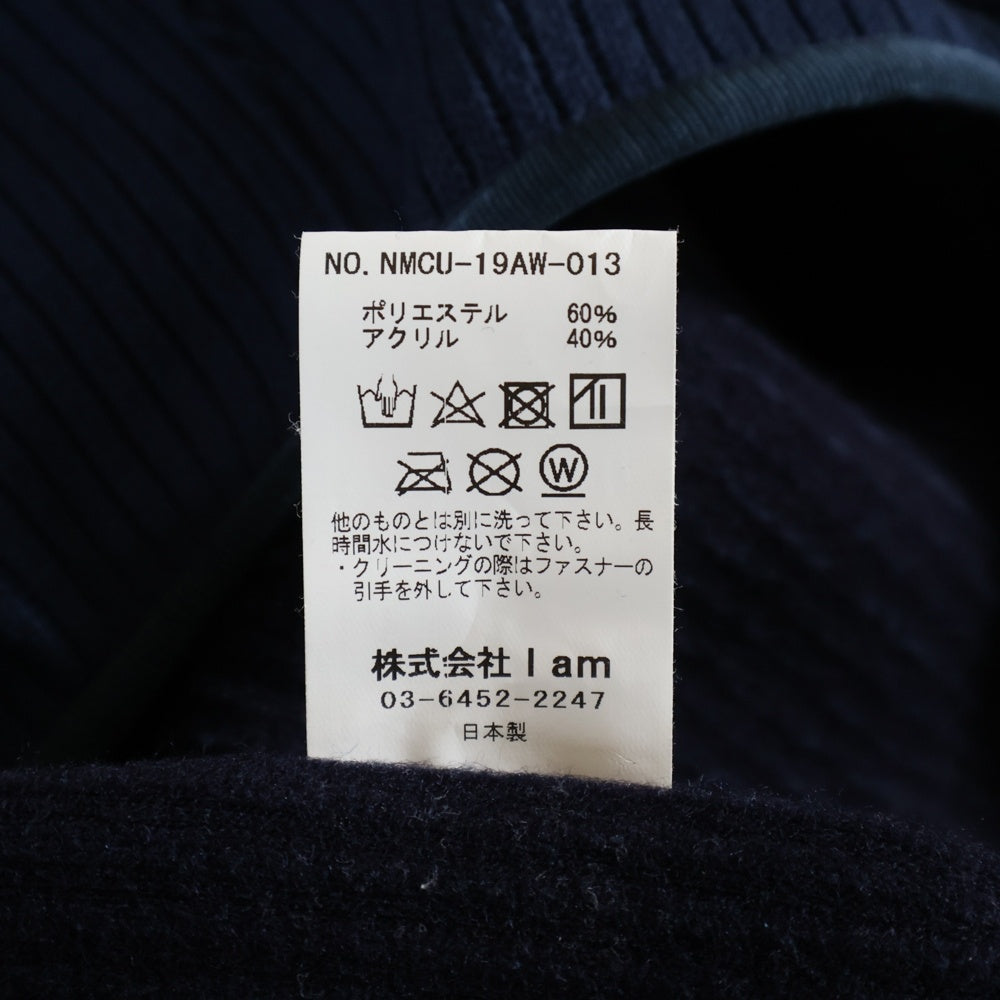 Name.(ネーム) クオータ-ニット ハーフジップパーカー ネイビー NMCU-19AW-013