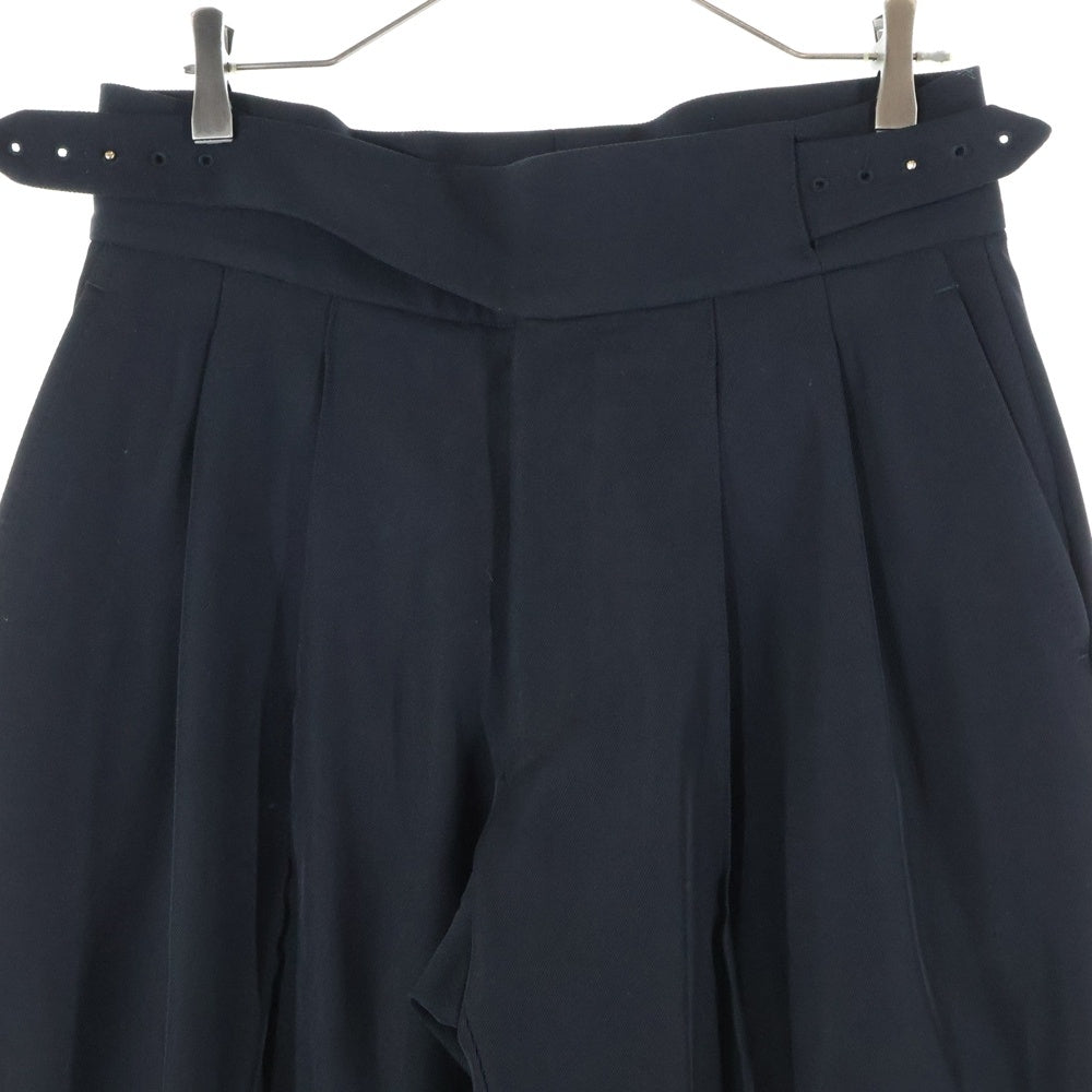 RAINMAKER(レインメーカー) STUD BUTTON GURKHA TROUSERS スタッドボタン フロントタック スラックスパンツ ブラック RM222-017