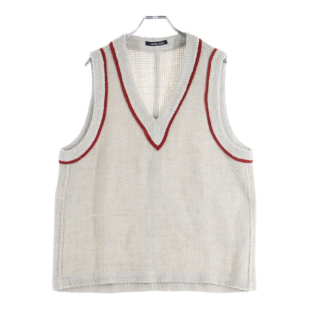 FRANK LEDER(フランクリーダー) WOOL VEST ウール Vネックベスト ベージュ