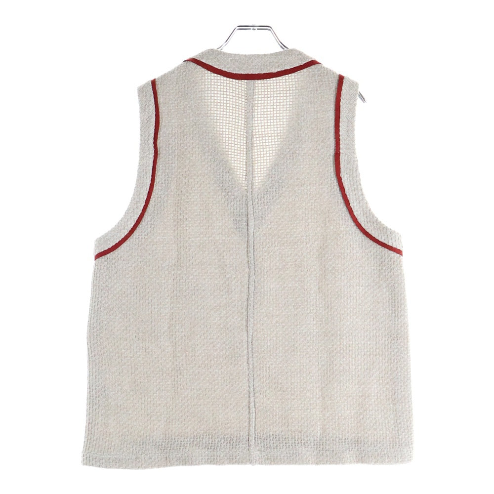 FRANK LEDER(フランクリーダー) WOOL VEST ウール Vネックベスト ベージュ