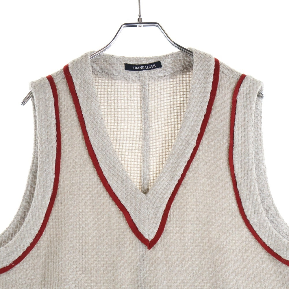 FRANK LEDER(フランクリーダー) WOOL VEST ウール Vネックベスト ベージュ