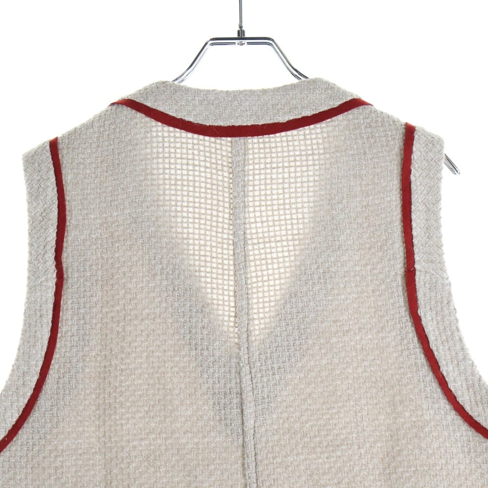 FRANK LEDER(フランクリーダー) WOOL VEST ウール Vネックベスト ベージュ