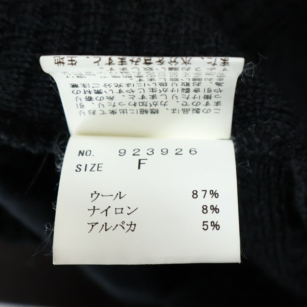 NO BRAND(ノーブランド) boutiqueW ブティークダブリュー ウール ロングカーディガン ブラック 923926