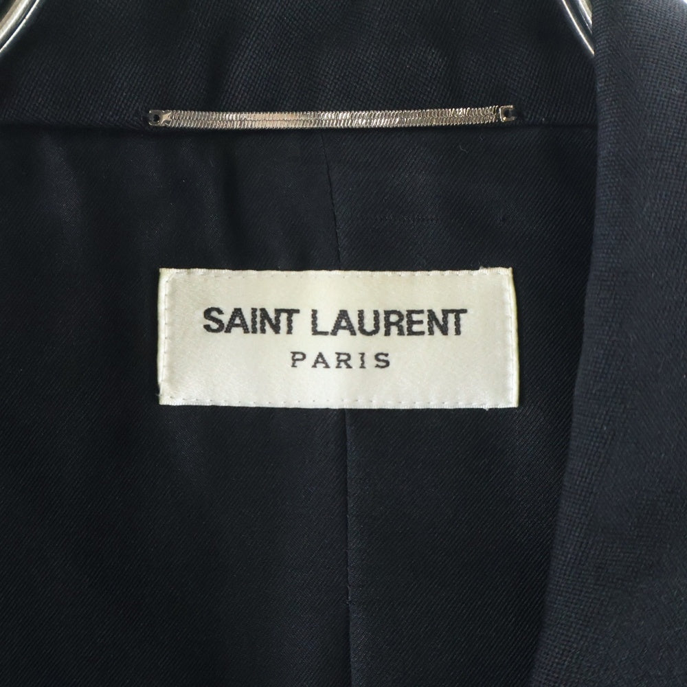 SAINT LAURENT PARIS(サンローランパリ) 23SS ラペル切り替えシングルブレストスモーキングジャケット ブラック 735685 Y7E63