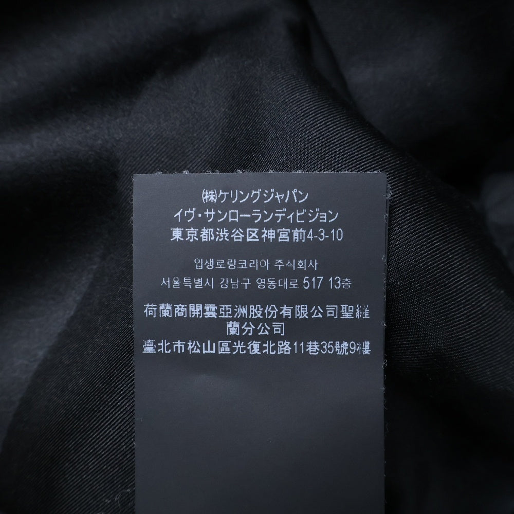 SAINT LAURENT PARIS(サンローランパリ) 23SS ラペル切り替えシングルブレストスモーキングジャケット ブラック 735685 Y7E63