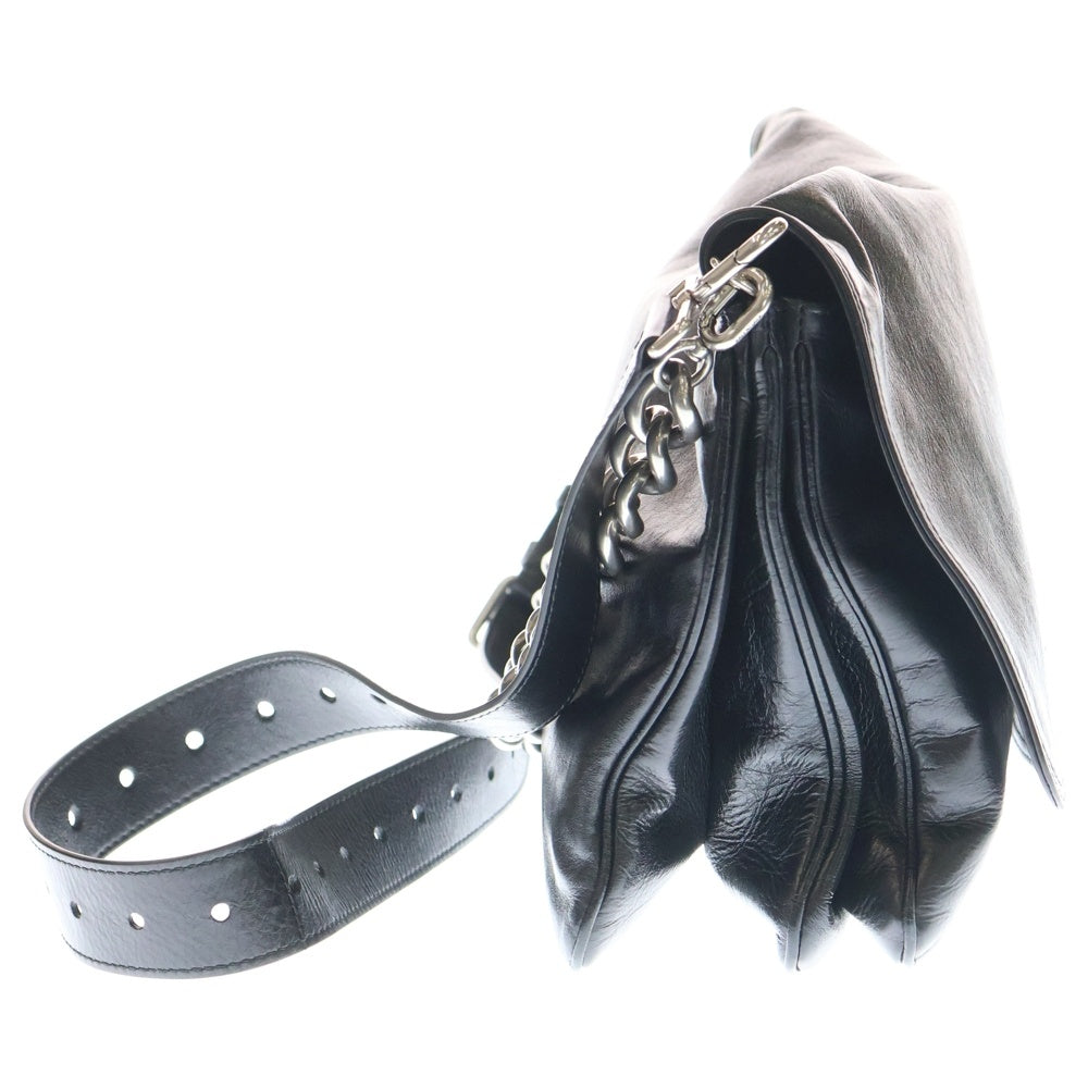 BALENCIAGA(バレンシアガ) BB Soft Large Flap Bag BBロゴ レザー チェーンショルダーバッグ ブラック 748488