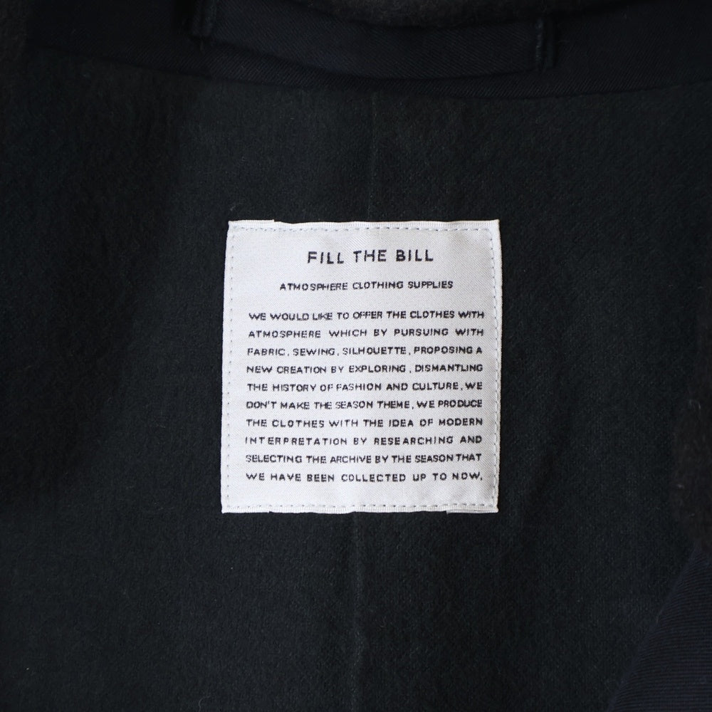 FILL THE BILL(フィルザビル) Trench long coat トレンチコート ブラック 101-182044