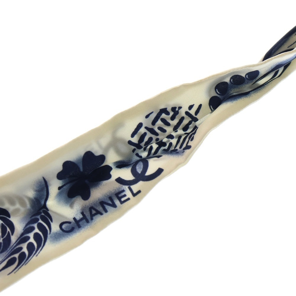 CHANEL(シャネル) アイコンモチーフ スカーフ ツイリー ホワイト/ブルー