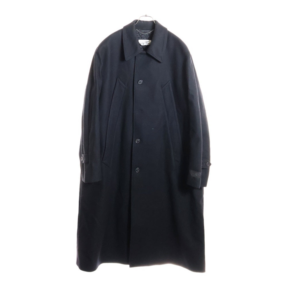 MM6 Maison Margiela(エムエムシックスメゾンマルジェラ) マキシ丈 オーバーサイズウールステンカラーコート SH2AA0008 S52207 ブラック