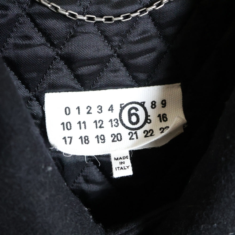 MM6 Maison Margiela(エムエムシックスメゾンマルジェラ) マキシ丈 オーバーサイズウールステンカラーコート SH2AA0008 S52207 ブラック