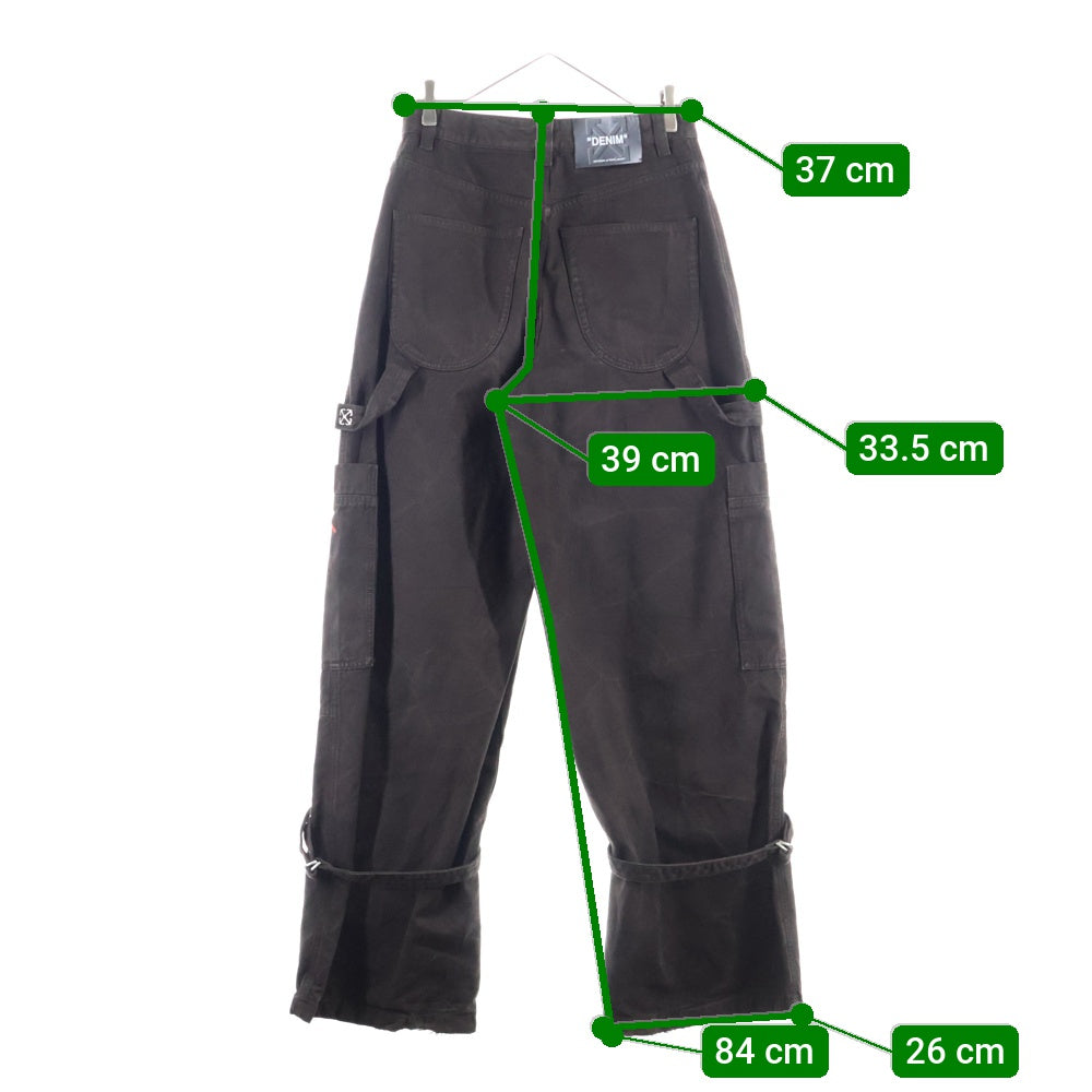 OFF-WHITE(オフホワイト) ロゴ エンブロイダリー ストレート レッグ ジーンズパンツ ブラウン OMCE04AS25FAB003