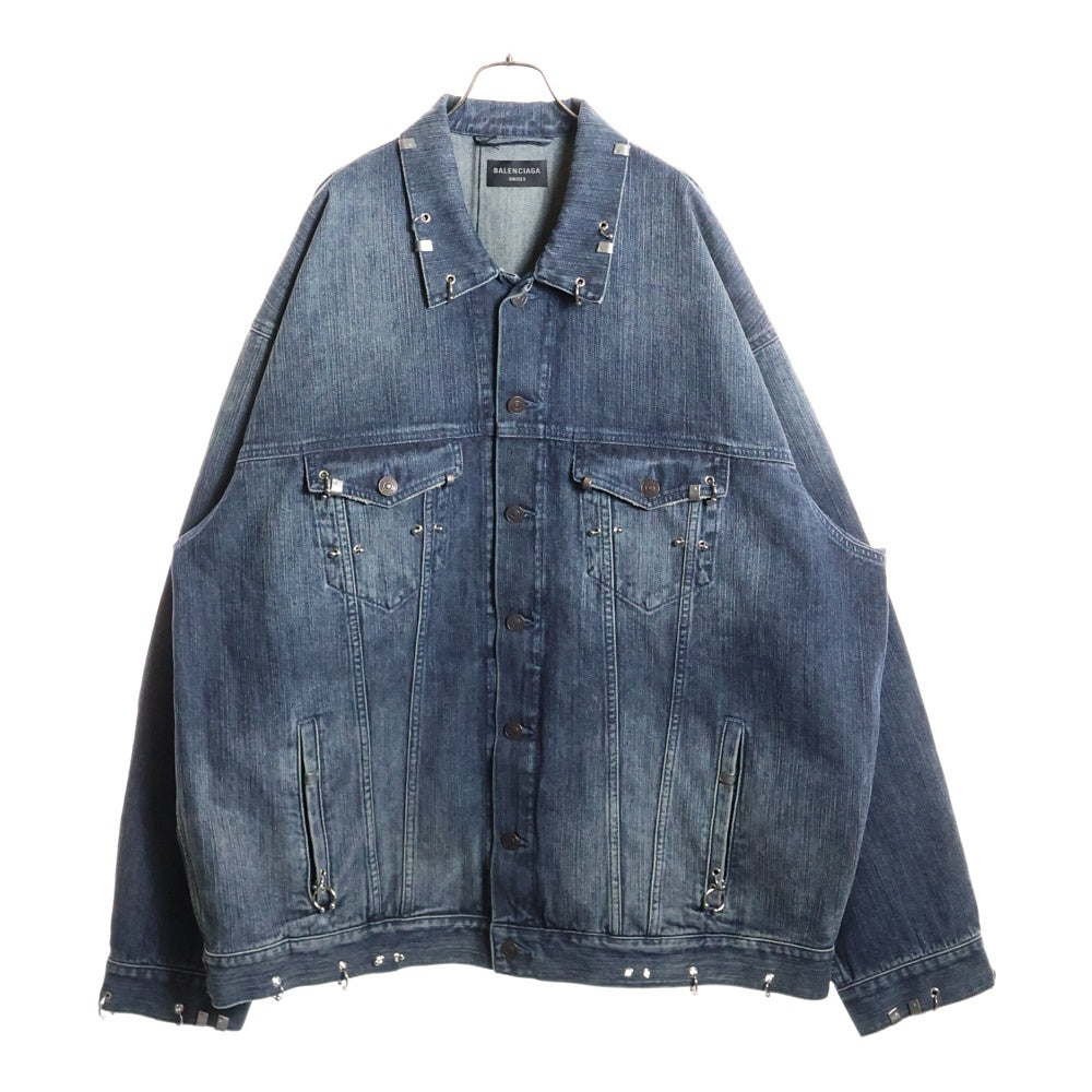 BALENCIAGA(バレンシアガ) 24SS Pierced Denim Jacket ピアスデニムジャケット インディゴ 764518 TNW65