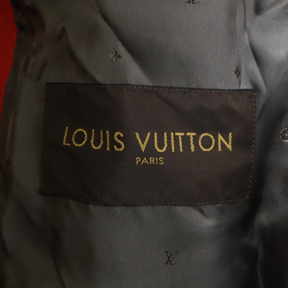 LOUIS VUITTON(ルイヴィトン) 17AW ×SUPREME Monogram LV Leather Baseball Jacket シュプリーム モノグラム レザーベースボールジャケット ボンバージャケット レッド HDL90ED0S