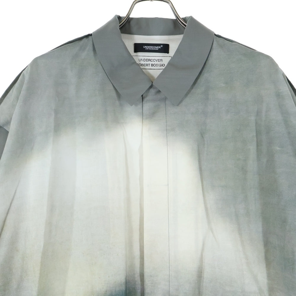 UNDERCOVER(アンダーカバー) 25SS グラデーション半袖シャツ ウールシャツ グレー/ブルー UC1E4404