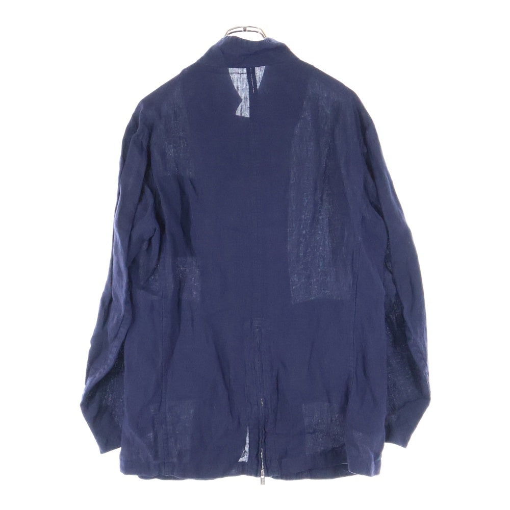 UNDERCOVER(アンダーカバー) 25SS リネンフロントジップジャケット アシンメトリージャケット ネイビー UC1E4105