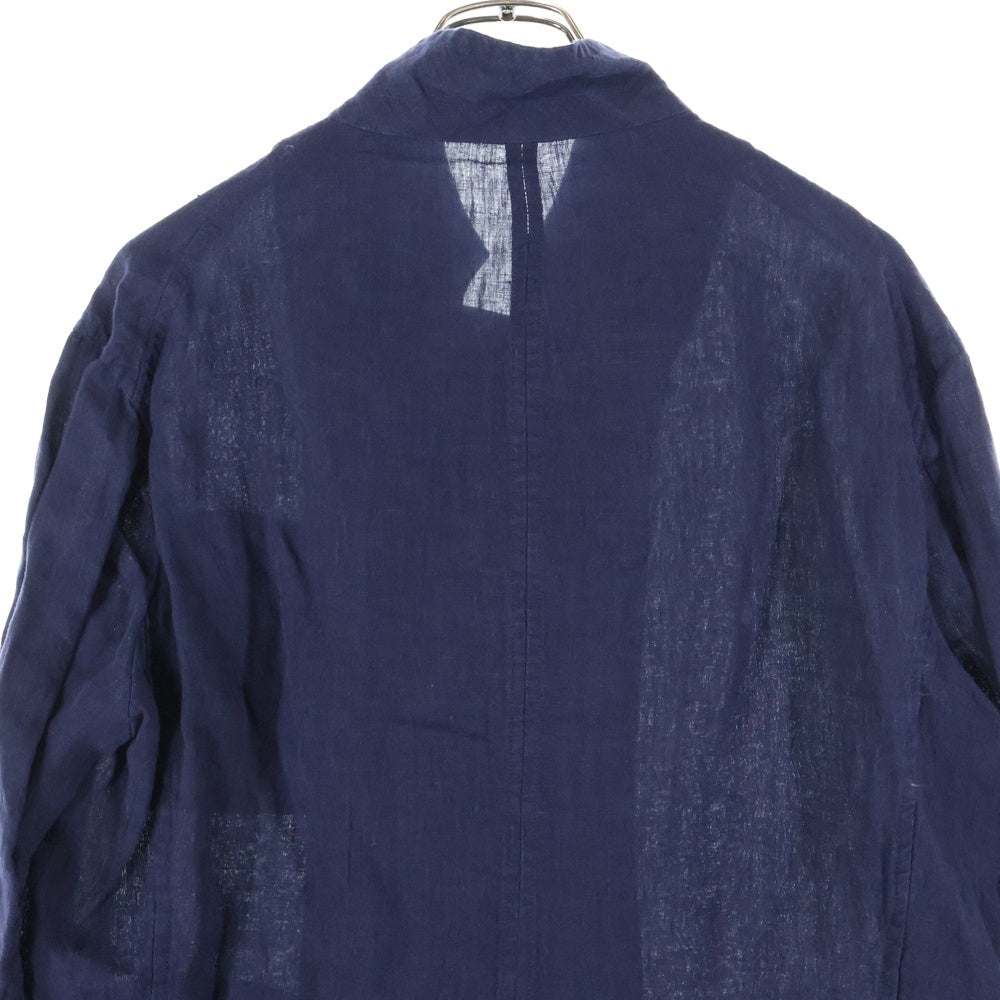 UNDERCOVER(アンダーカバー) 25SS リネンフロントジップジャケット アシンメトリージャケット ネイビー UC1E4105