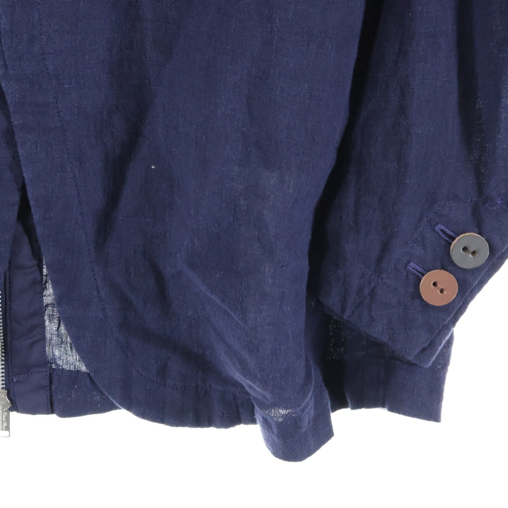UNDERCOVER(アンダーカバー) 25SS リネンフロントジップジャケット アシンメトリージャケット ネイビー UC1E4105