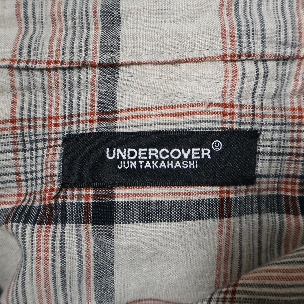 UNDERCOVER(アンダーカバー) フード付き長袖シャツ プルオーバーチェックシャツ ベージュ UC1E4406