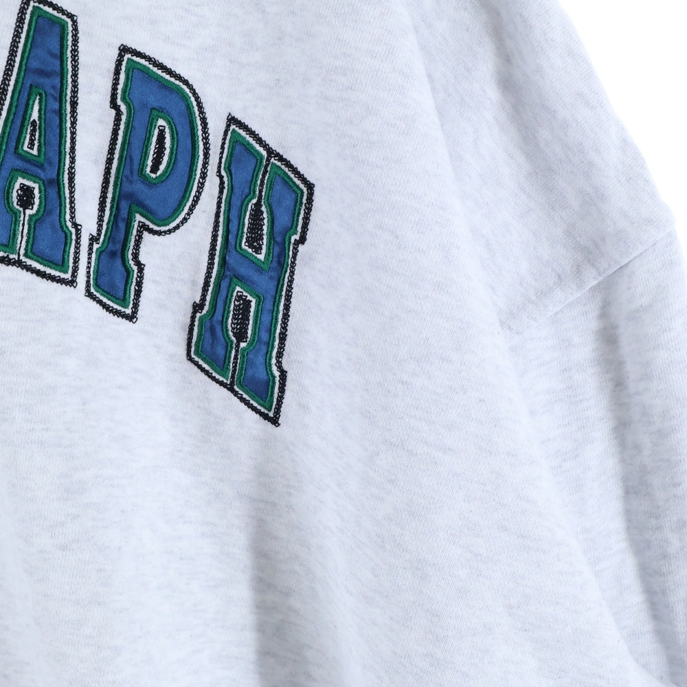 Paragraph(パラグラフ) ロゴ刺繍 クルーネックスウェット トレーナー グレー