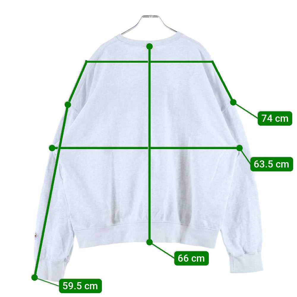 Paragraph(パラグラフ) ロゴ刺繍 クルーネックスウェット トレーナー グレー