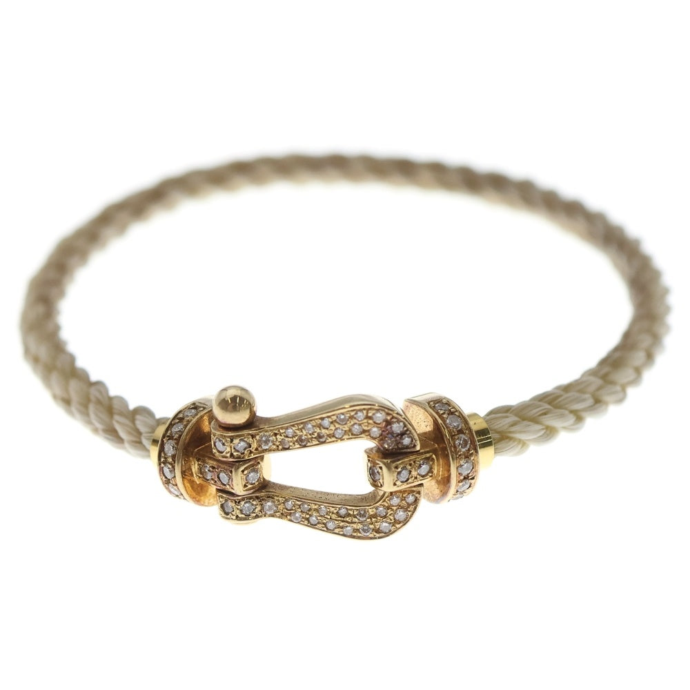 FRED(フレッド) K18YG フォース10 LM スチールケーブル PAVEダイヤ ブレスレット ゴールド/ホワイト