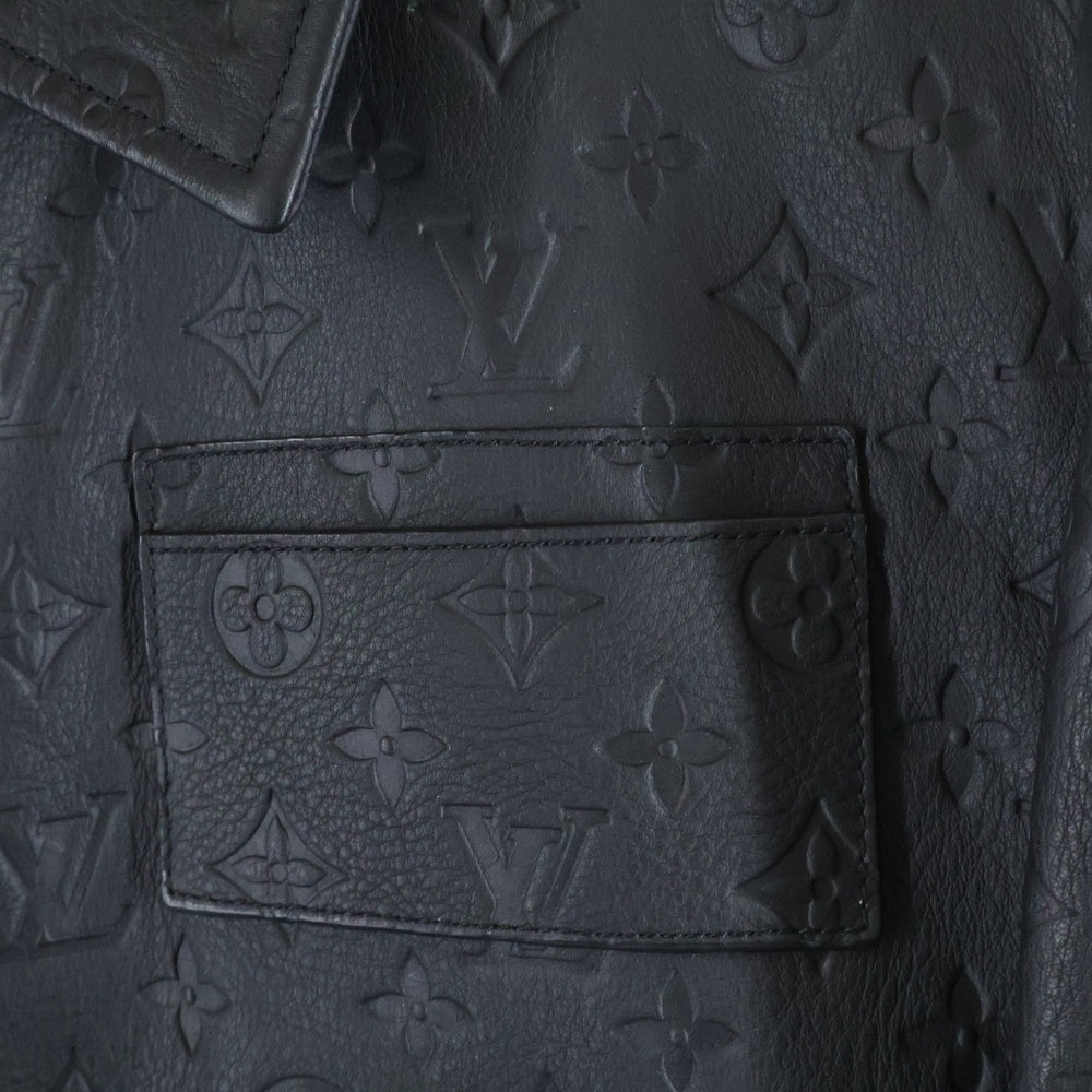 LOUIS VUITTON(ルイヴィトン) 23SS Monogram Embossed Utility Jacket モノグラム レザージャケット ブラック HIL46EQXS