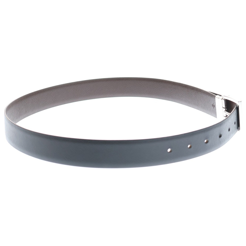 PRADA(プラダ) サフィアーノ スクエアバックルレザーベルト ブラック