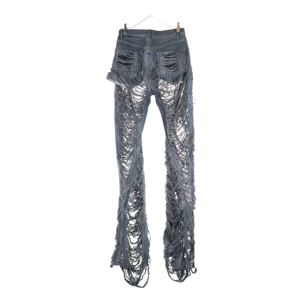 Rick Owens DRKSHDW(リックオウエンス ダークシャドウ) BIAS BOOTS CUT バイアスブーツカットジーンズ デニムパンツ ブルー DU01352-DFOSH