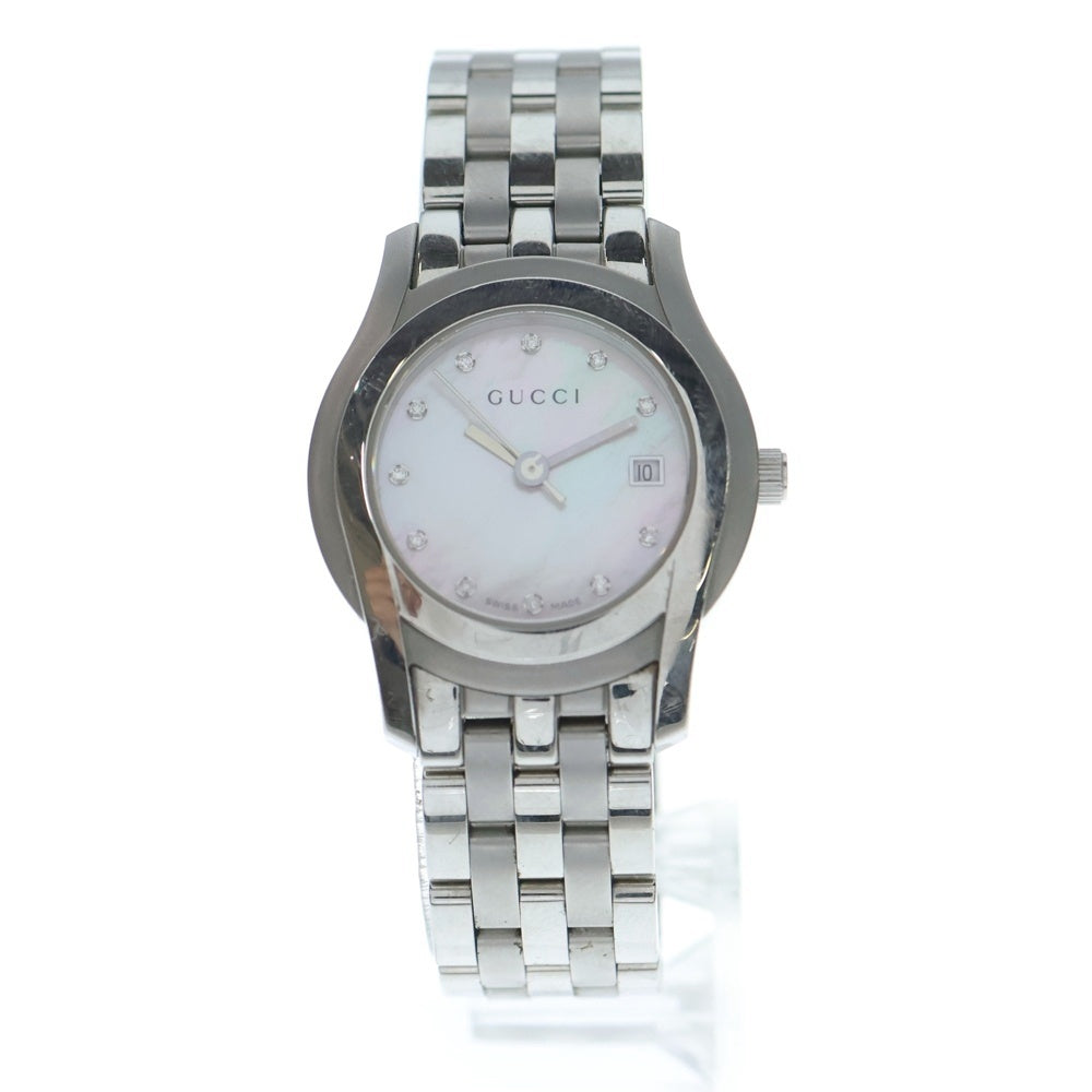 GUCCI(グッチ) シェル文字盤 ピンクシェル 11Pダイヤ ウォッチ 腕時計 ピンク/シルバー