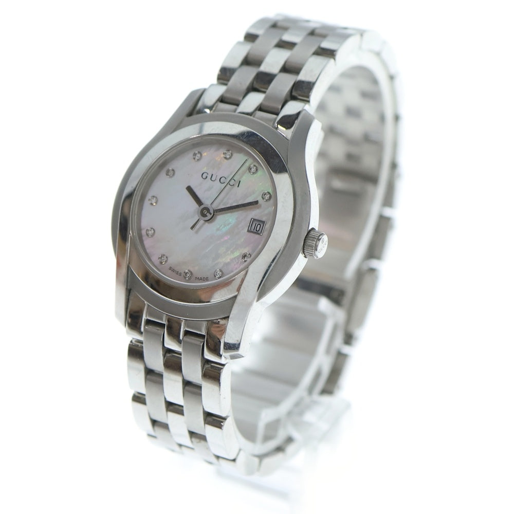 GUCCI(グッチ) シェル文字盤 ピンクシェル 11Pダイヤ ウォッチ 腕時計 ピンク/シルバー