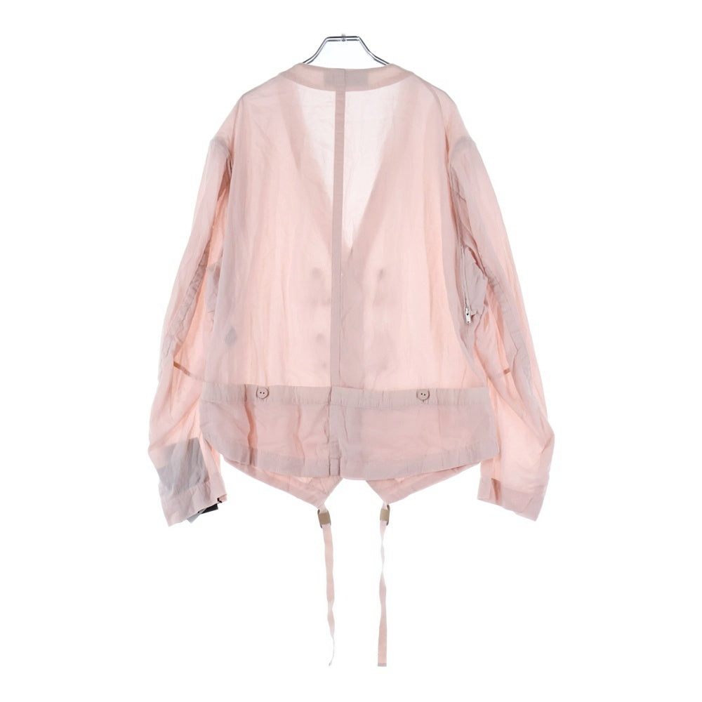 UNDERCOVER(アンダーカバー) 25SS ボイルローンビーズパーツ付きノーカラージャケット テーラードジャケット ピンク UC1E4202