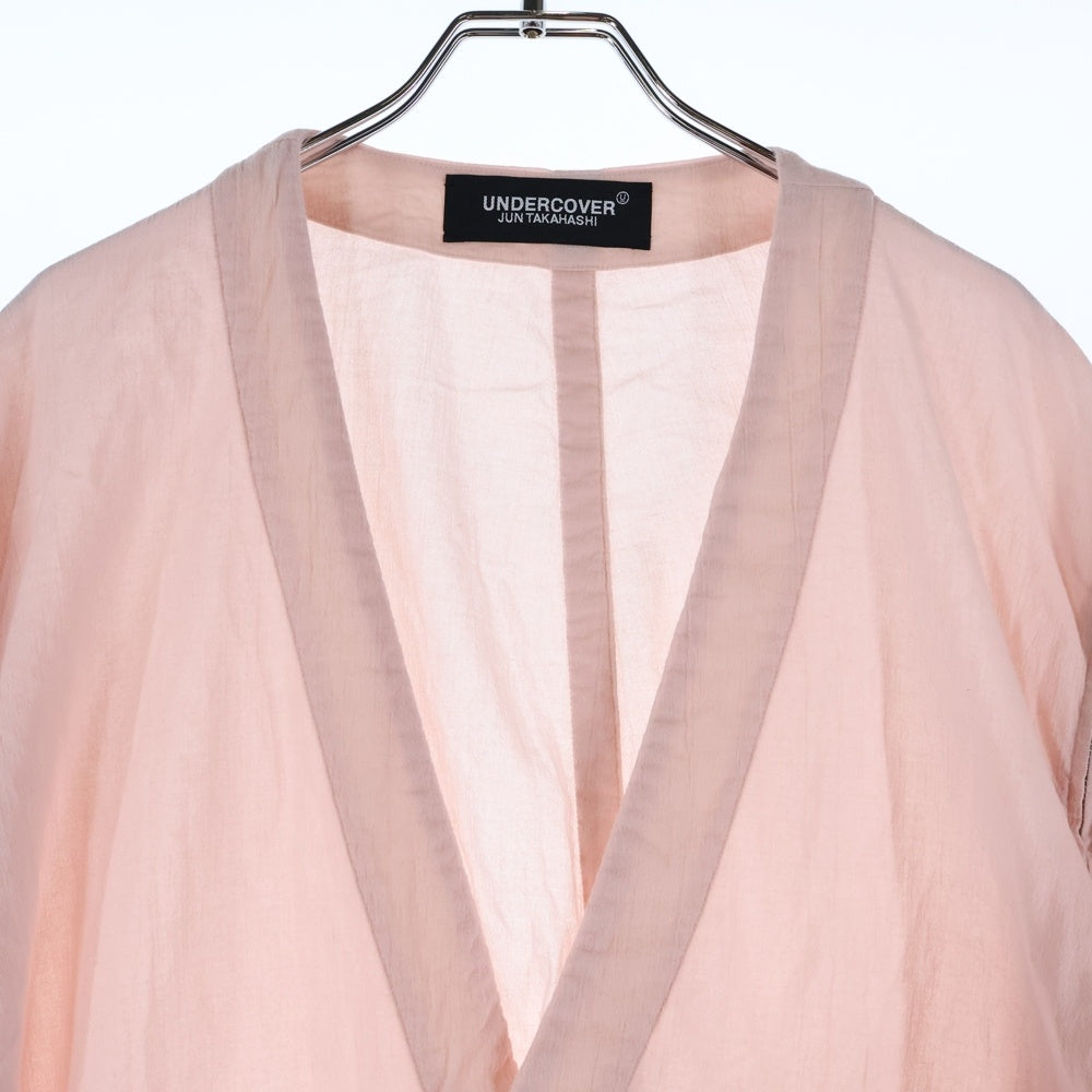 UNDERCOVER(アンダーカバー) 25SS ボイルローンビーズパーツ付きノーカラージャケット テーラードジャケット ピンク UC1E4202
