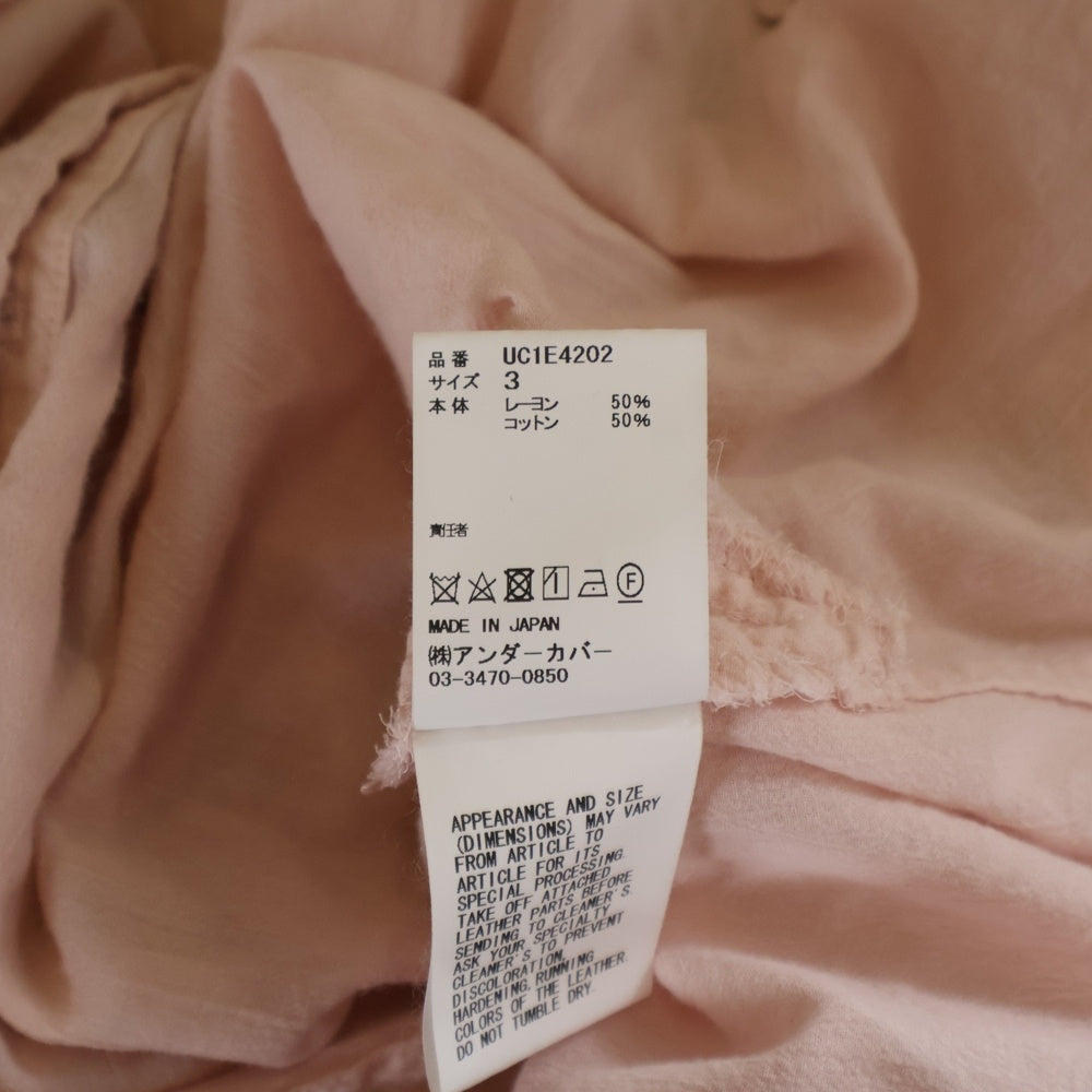 UNDERCOVER(アンダーカバー) 25SS ボイルローンビーズパーツ付きノーカラージャケット テーラードジャケット ピンク UC1E4202