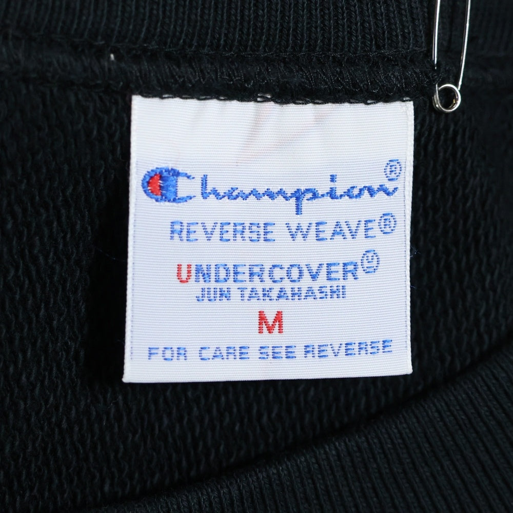 UNDERCOVER(アンダーカバー) ×Champion チャンピオン オーバーサイズ 7分袖 リバースウィーブ スウェットトレーナー ブラック C8-B010