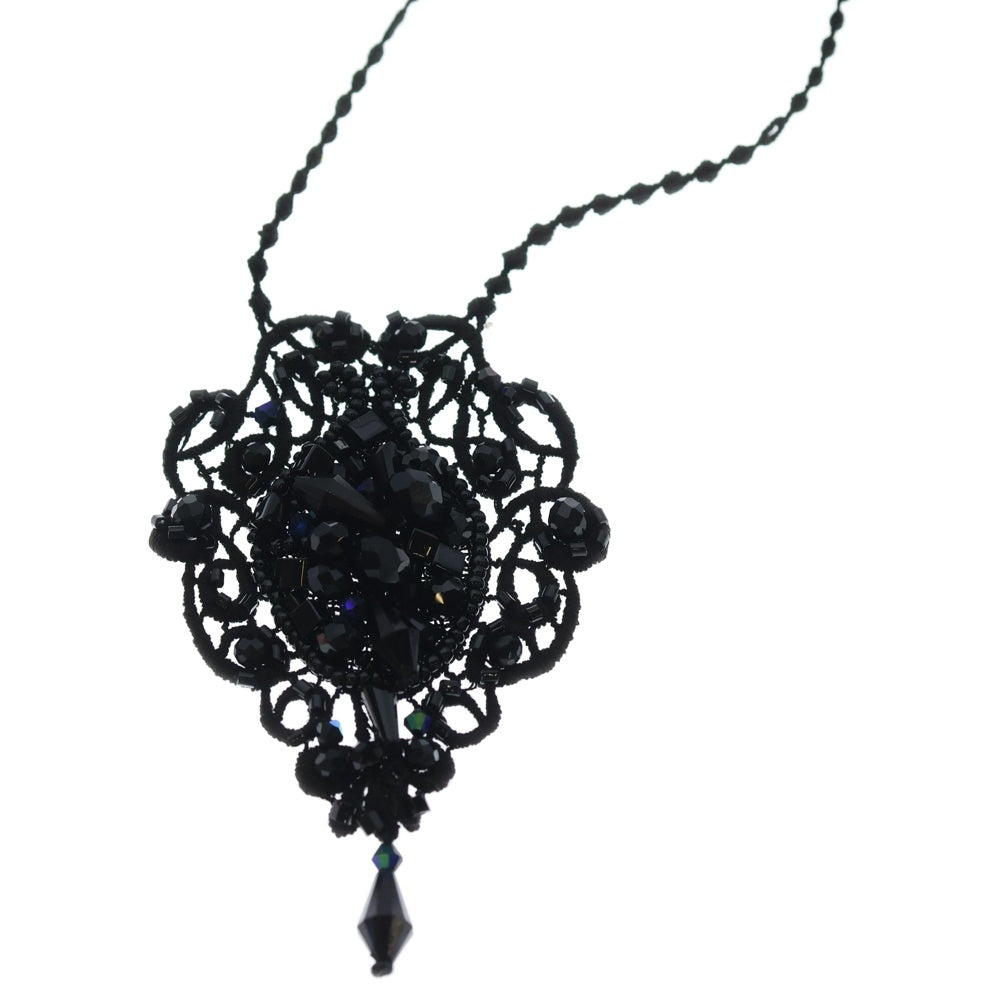 UNDERCOVER(アンダーカバー) ガラス装飾 ブローチネックレス ブラック UC1E1NO4