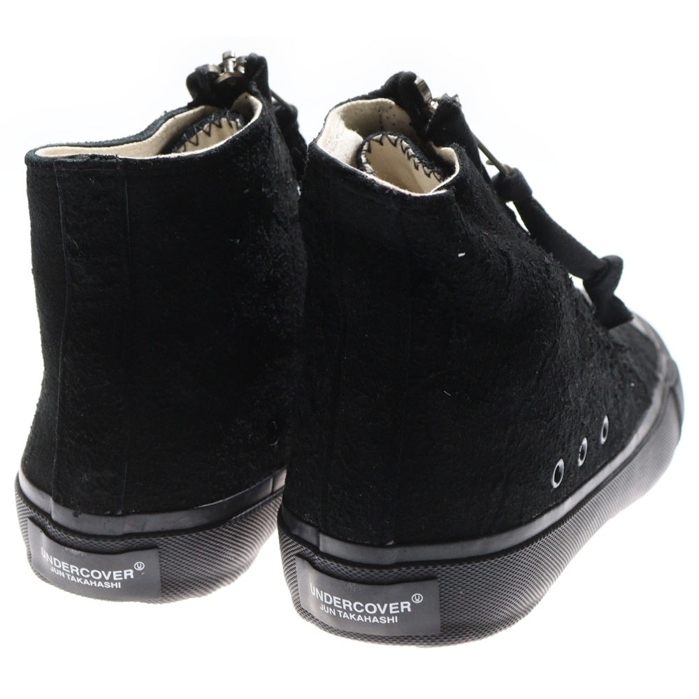 UNDERCOVER(アンダーカバー) 25SS ディアスキン センタージップ ハイカット スエードスニーカー ブラック UC1E4F04