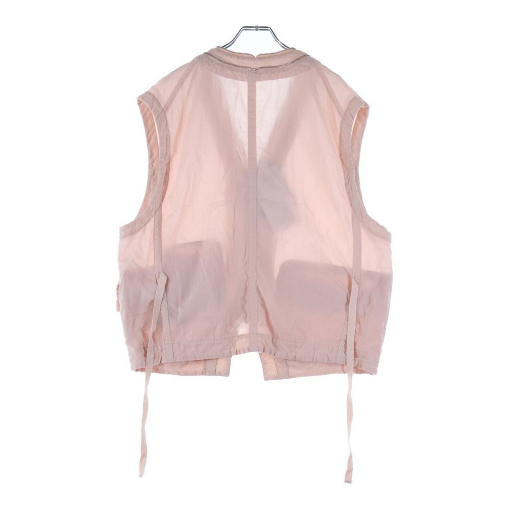 UNDERCOVER(アンダーカバー) 25SS Vネック Wジップ ガーゼベスト ピンク UC1E4001