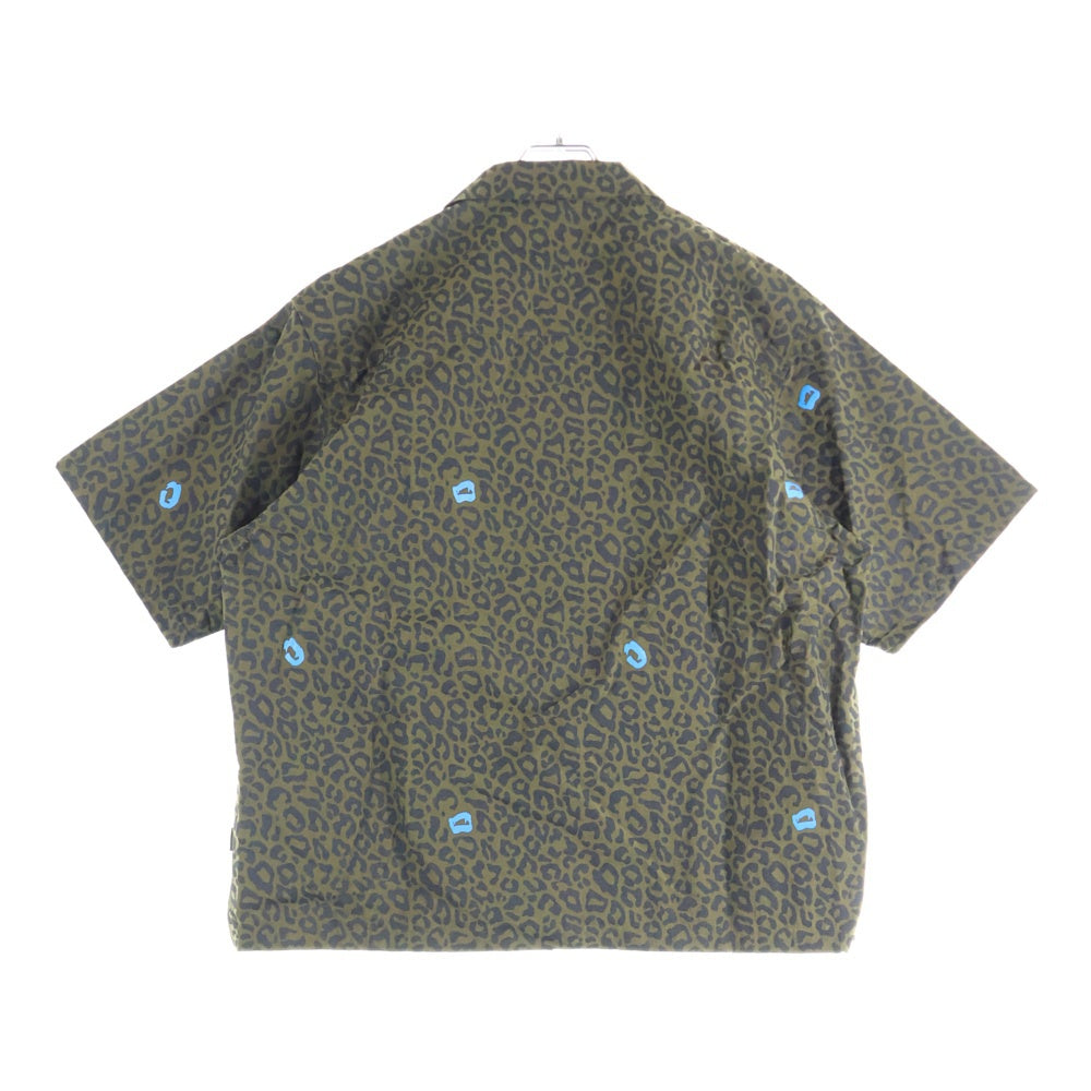 UNDERCOVER(アンダーカバー) 25SS レオパード総柄 ポプリン半袖シャツ グリーン UP1E4409-1