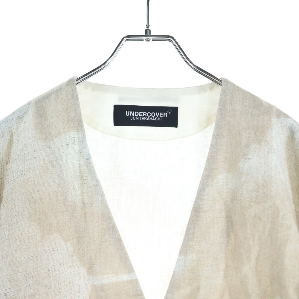 UNDERCOVER(アンダーカバー) 25SS ノーカラー リネン シングルテーラードジャケット ベージュ UC1E4107
